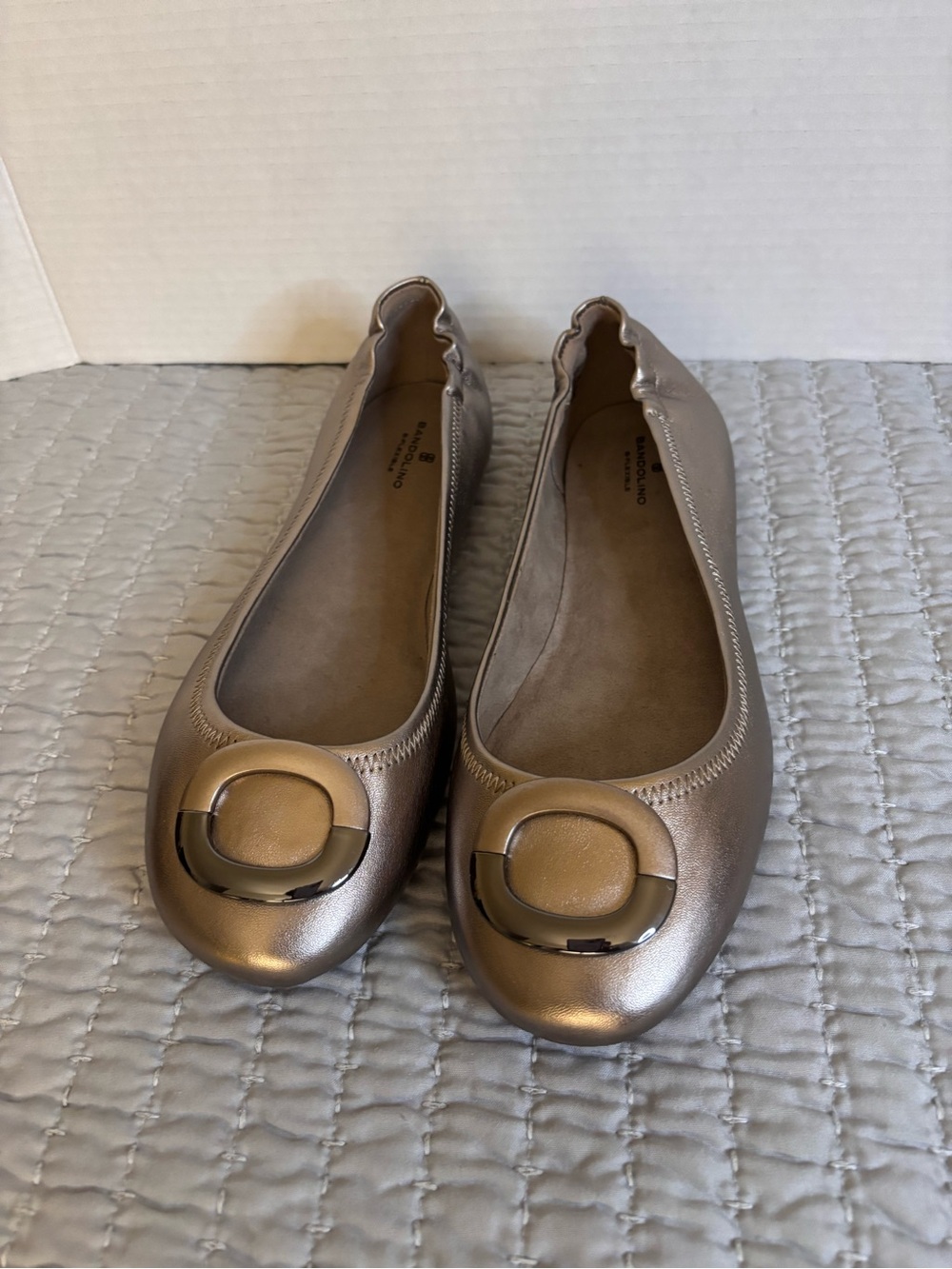 Bandolino B-Flexible "BDFANCIFUL" Pewter Metallic Ballet Flats - Size 10.5 M NIB